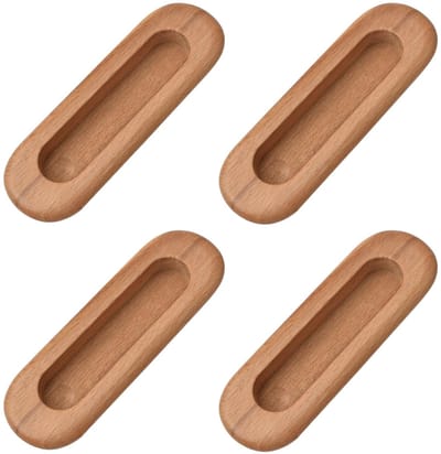 Dailygoods- Handgreep Stevig en Duurzaam - Ingebouwde/Verborgen Handgreep - Ovaal Hout - Schuifdeur/Deurkast - Elegant Ontwerp - Veilig voor Kinderen - Deurgreep
