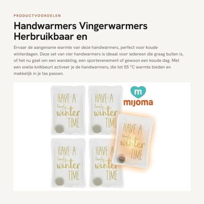 Dailygoods- Handwarmers Oplaadbaar - Herbruikbare Handwarmers - Set van 4 - Huidvriendelijke Kunststof Hoes - Tot 55 °C Warmte - Perfect voor Koude Dagen - Zakwarmers