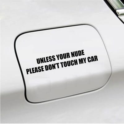 Bumpersticker - Unless Your Nude - 3,5 X 18,5 - Zwart