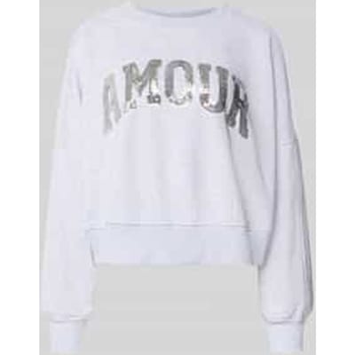 oversized sweatshirt met pailletten, model 'Amour'