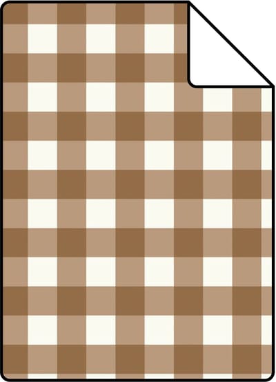Proefstaal ESTAhome behang geblokt motief bruin - 26.5 x 21 cm - 132127-S