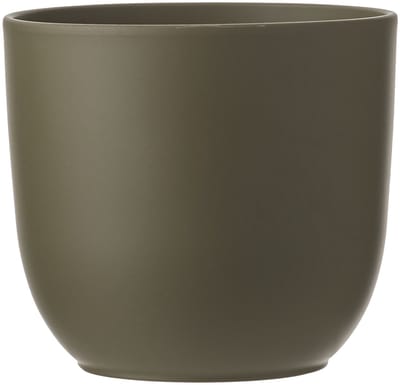 Mica Decorations Plantenpot/bloempot Tusca - Donkergroen - keramiek - mat - D25/H23 cm