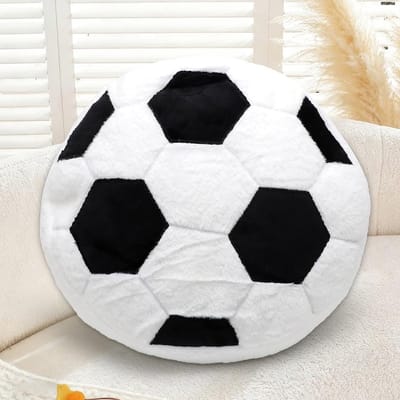 Zachte Voetbal Zitkussen van Pluche, 34 x 34 cm, Creatieve Kamerdecoratie voor Kinderen, Perfecte Voetbal Cadeaus voor Jongens en Sportliefhebbers