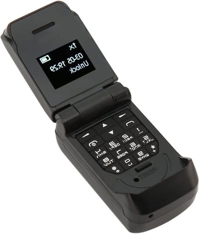 Senioren Klaptelefoon - Mini Mobiel - Eenvoudig Bellen - HiFi Geluid - 0.66 Inch OLED - Zwart