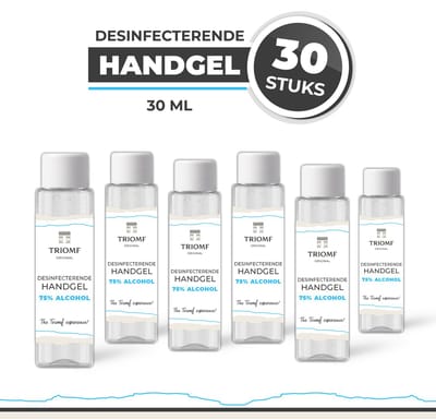 Handgel 75% - 30 ML - Pocket size - 30 stuks - Triomf Cosmetica | Desinfecterende Hand gel
