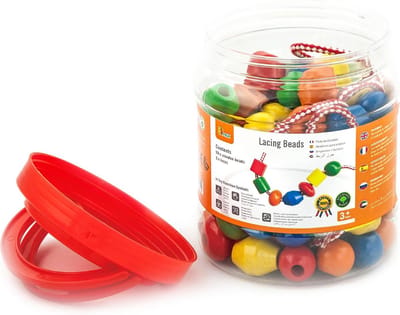 Viga Toys - Houten Rijgkralen - 90 stuks