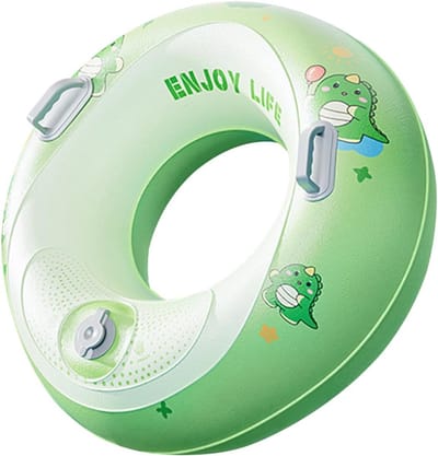 Zwemband met dubbele handgreep - Ronde zwemband voor in het zwembad - Zwemband voor op het strand - Speelgoed voor zwembadfeestjes - Geschikt voor strand, feestjes en vakanties - Geschikt voor volwassenen en kinderen - Groen - Buitendiameter 70 cm