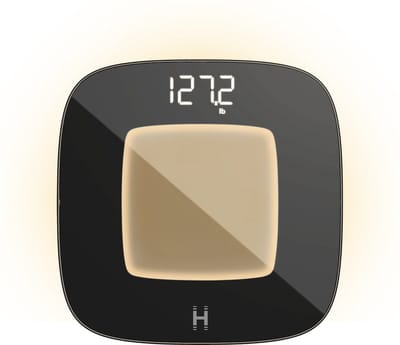 HoMedics Glo 100 Weegschaal met Led Verlichting - Digitale Personenweegschaal - Tot 180 KG - Duurzaam design - Motion Verlichting - SCLB100 - Zwart