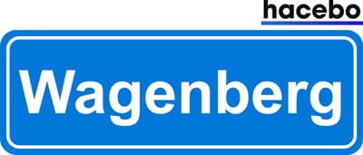 Hacebo - Plaatsnaam Sticker - 29x10 CM - Wagenberg sticker - Verkeersborden sticker - grappige cadeaus - Wagenberg
