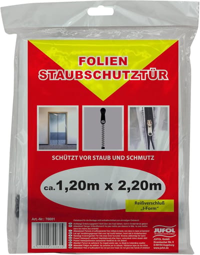 Folie Deur - Stofdeur Zeil - Stofvrij Werken - I-vorm Ritssluiting - 22 x 12 m - Transparant