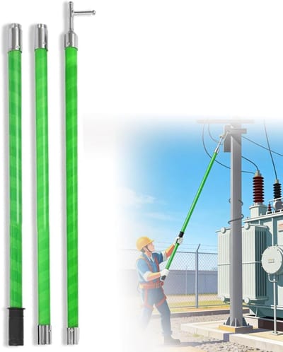Geïsoleerde pool - Verlengstang bediening - Onderhoud lijnfouten - Hoogspanningsgereedschap - 4 meter - Geel