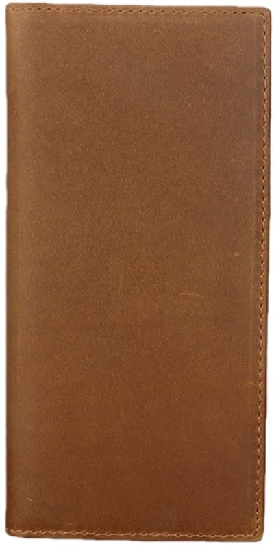 Lange portemonnee - Echt leer - RFID-beveiliging tegen diefstal - Zakelijk model - Verbreed - 19*9*2 cm - Geelbruin - 1 stuk