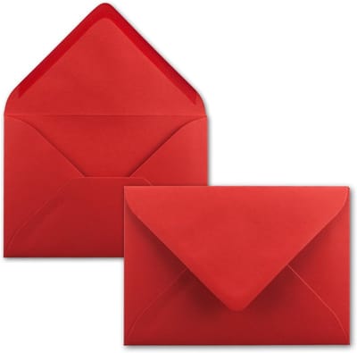 Enveloppen Puntige Klep - Wenskaart Enveloppen - Persoonlijke Berichten Versturen - Natte Hechting Rubber - C7 81x114mm - Rozerood