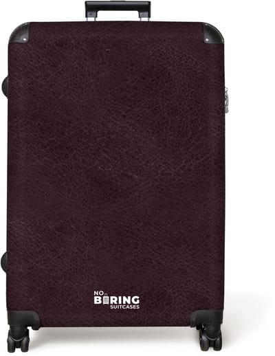 NoBoringSuitcases.com® - Koffer groot - Reiskoffer lichtgewicht - Lederen look bordeaux rood - Rolkoffer met 4 wielen - Grote trolley XL - 98 liter bagage