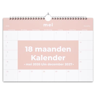 Huurdies maandkalender - 2026 & 2027 - A4+ - Enkelzijdig met kartonnen achterkant