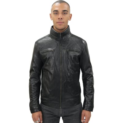 Heren klassiek leren bikerjack-Caracas