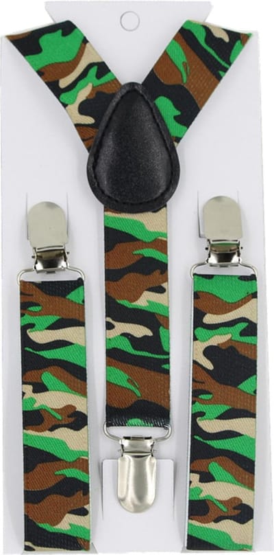 Fako Fashion - Kinder Bretels - Kinderbretels - Print - Camouflage - 65cm - Groen
