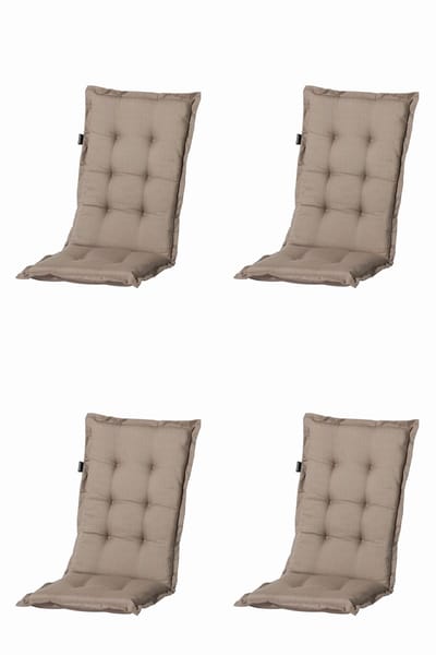 Tuinstoelkussen hoge rug 50x123 Basic taupe (4 stuks) Madison | Topkwaliteit Madison tuinkussen 50% Katoen 50% Polyester