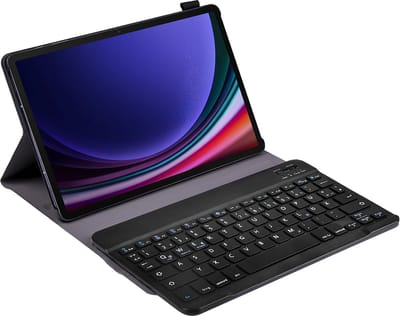 Cazy tablet Hoes met Toetsenbord geschikt voor Samsung Galaxy Tab S9 / S9 FE / S10 FE / S10 Lite - QWERTZ Bluetooth Keyboard Case - Zwart