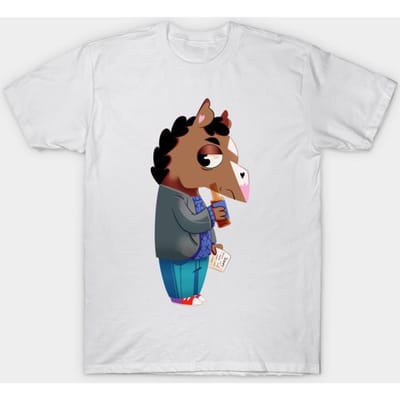 T-shirt Femme Bojack Horseman Imprimé Harajuku T-shirt Kawaii Été Manches Courtes T-shirt Femme Haut 2XL blanc