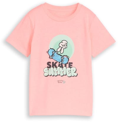 Tom Tailor - T-shirt met omkeerbare pailletten - Maat 92/98 - soft neon pink