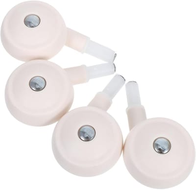 Vervangende Wielen - Stille Zwenkwielen - Kinderwagen Onderdelen - Directe Plug-in Montage - 7.5 x 4.5 cm - Wit