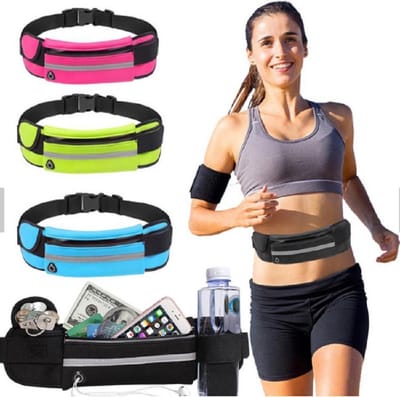 New Age Devi - Hardloop- en Sport Heuptas - Geel - Voor Bikers Joggers Wandelaars - Rennen Joggen Wandelen - Met Handige Running Bag - Heupband voor Comfortabel Hardlopen
