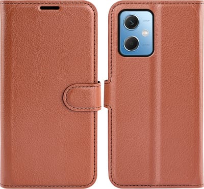 MobyDefend Hoesje - Geschikt voor Xiaomi Redmi Note 12 5G - Kunstleren Wallet Book Case (Sluiting Voorkant) - Bruin