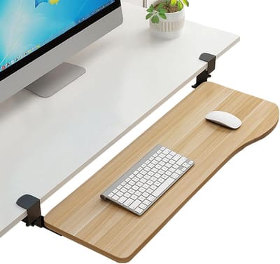 Toetsenbordlade Onder Bureau - Uitschuifbare Lade - Werkplek Organiseren - Montage Zonder Boren - 65 cm - Walnoot