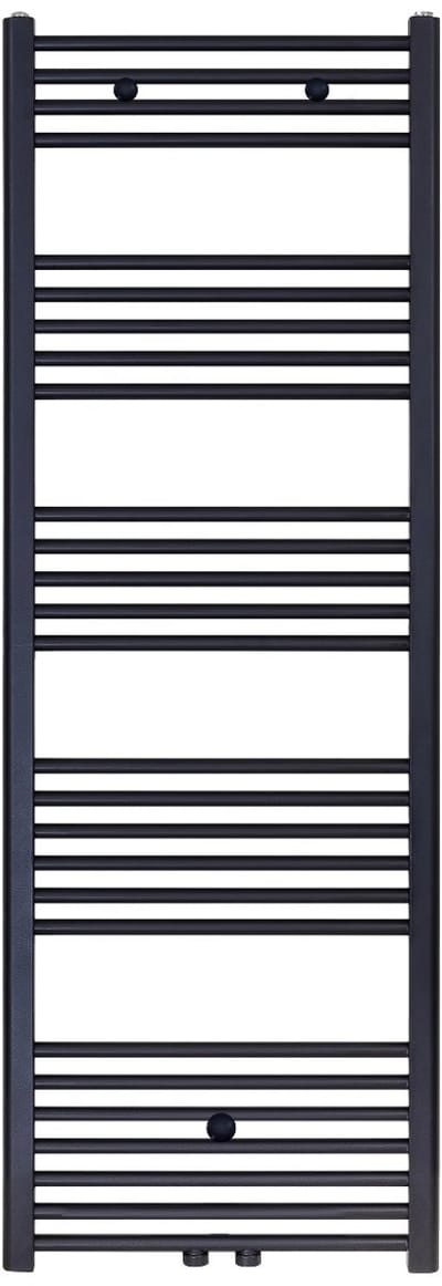 Klea Handdoekradiator Middenonderaansluiting 1100x400mm 390 Watt Geborsteld Mat Zwart