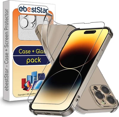 ebestStar - Hoes geschikt voor iPhone 14 Pro Max Apple, Silicone Slim Cover Case, Versterkte Hoeken en Randen hoesje, Transparant + Gehard Glas