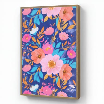 Wandlamp 70x100 cm - Oplaadbaar - Bloemen - Blauw - Roze - Wandlampen binnen woonkamer - Slaapkamer lamp - Decoratieve nachtlamp - Vloerlamp draadloos