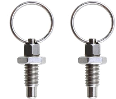 Set van 2 Veerplungers met Trekring, RVS Retainer Pin, Terugtrekbare Indexeringspiston voor Industrieel Gebruik en Machines