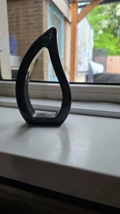 Decoratie/ standaard Waterdruppel in epoxy laserkado