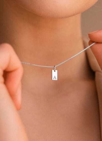 Roestvrij stalen RVS ketting met letterhanger A