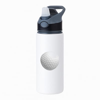 Hacebo® - Golfen waterfles met rietje zwart - Golf - Golfers - Sport - balsport - cadeau voor een golfer - water fles - 650ML