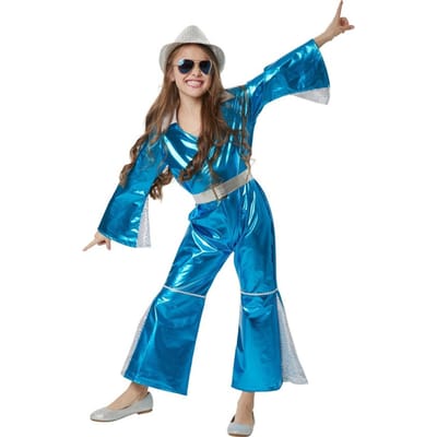 dressforfun - Stralende Disco Starlet 140 (9-10y) - verkleedkleding kostuum halloween verkleden feestkleding carnavalskleding carnaval feestkledij partykleding - 302366
