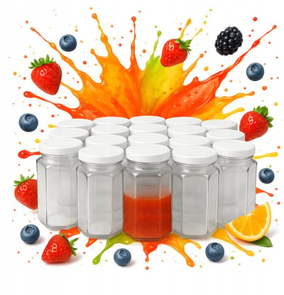 Bimberek - Glazen Pot Met Deksel - 385ml - Zeshoekig - Decoratief