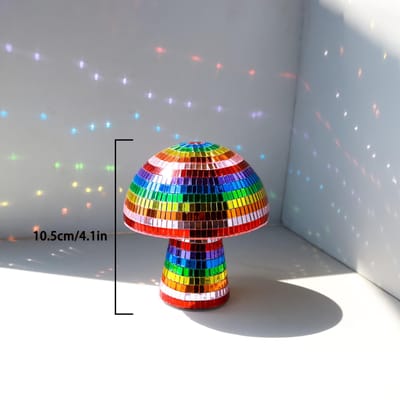 Ornements Champignons Boule à Facettes Colorés Durables - Centres de Table en Verre Brillant pour les Célébrations de Fêtes, les Fêtes, la Décoration de la Maison et les Cadeaux 1pc
