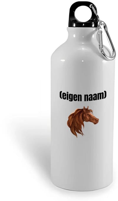 Hacebo® - paardenkop met eigen naam waterfles - Paarden - paarden liefhebbers - iemand die houdt van paarden - verjaardag - cadeau - kado - water fles - 400ML