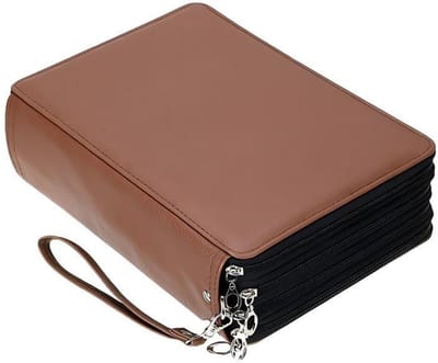 Kleurrijke etui - biedt plaats aan 200 potloden - geschikt voor professionele of amateurtekenaars - PU-leer - 28*20*8cm-bruin