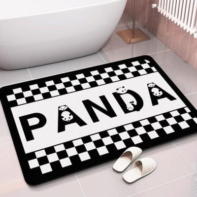 Cartoon Panda Diatomeeënaarde Mat Badkamer Sneldrogend Absorberend Antislip Voetmat Toiletdeurkussen Gemakkelijk Schoon te Maken 40 * 60cm