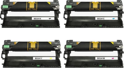 Brother DR-241CL - Drum Unit Cyaan/Geel/Magenta/Zwart - 60000 pagina's - Huismerk Compatible - Geschikt voor Brother HL-3140CW Brother HL-3142CW Brother HL-3150CDN Brother HL-3150CDW - BD241K/C/M/Y alternatief - Brother drum unit