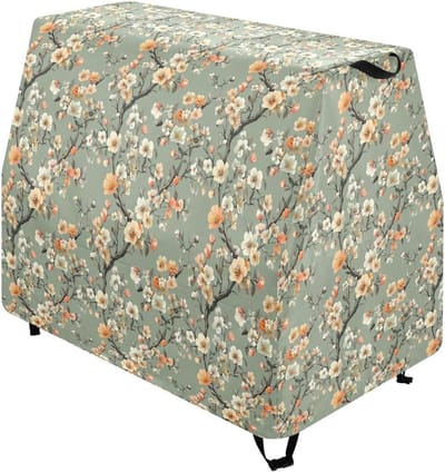 Tafelhoes Water Tafel - Speeltafel Cover - Bescherming Buitenspeelgoed - Waterdicht Verzild Materiaal - 104x84x64 cm - Wit Oranje Bloem