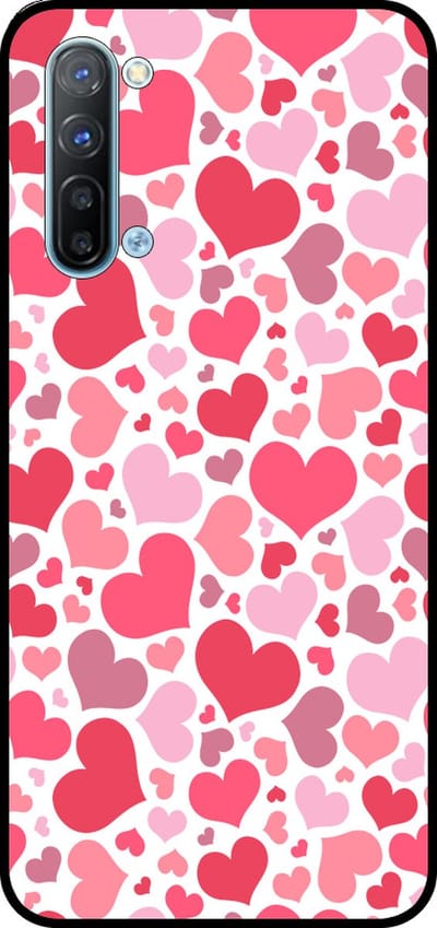 Smartphonica Telefoonhoesje Geschikt voor Oppo Reno 3 5G met Hartjes Print - Hearts Design TPU Backcover Case - Kinder Hoesje met Hartjes Design geschikt voor Oppo Reno3 5G