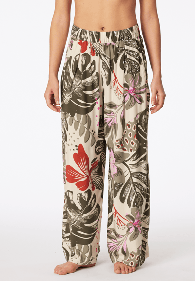 Langere broek van geweven viscose met bloemenprint in verschillende kleuren Mix+ Relax 34