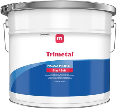 Trimetal Magna Protect - Fluweelmatte watergedragen binnenmuur verf extreem bestand ( 2 in 1 ) - Kleur RAL 9010 Pure White ( gebrokenwit ) - 10 L