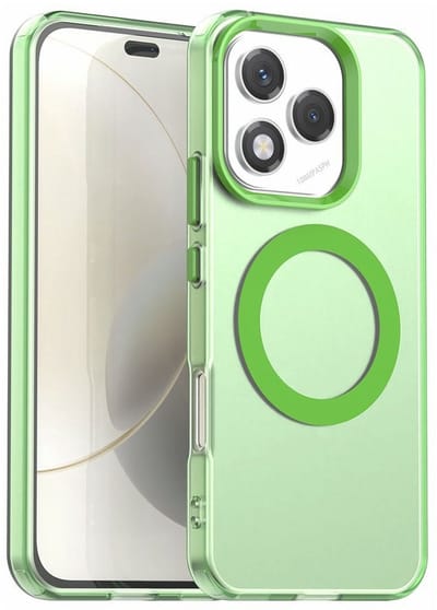 MagSafe Compatibel Backcover Hoesje Geschikt voor Honor 400 Lite - Groen & Semi-Transparant Design - Stijlvol & Goede Bescherming