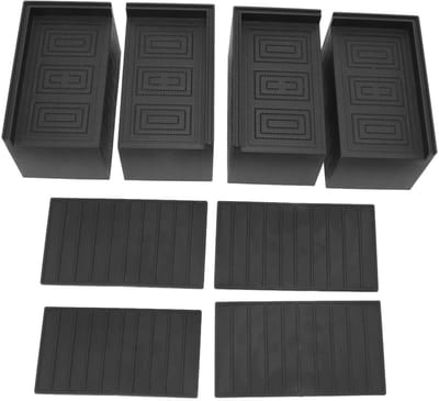 Cosensi- Bedverhoger 7,6 cm Hoog - Meubelverhoger 4 Stuks - Antislip - Zwart Rubber - Geschikt voor Banken en Tafels - Comfortabele Zitpositie
