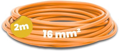 Kalitec 2 meter H07V-K 16 mm² oranje bedradingskabel | Flexibele enkeladerige kabel | 16 mm² gevlochten draad | Fijnaderige bedrading | Enkeladerige kabel voor meterkasten | Enkeladerige kabel voor schakelkasten